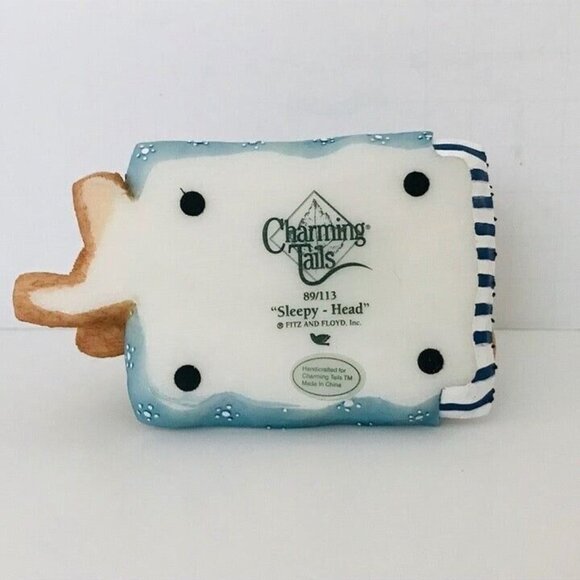 Sleepy Head Fitz & Floyd Charming Tails Mouse Teddy Bear #89/113 Figurine & Box - Picture 5 of 10